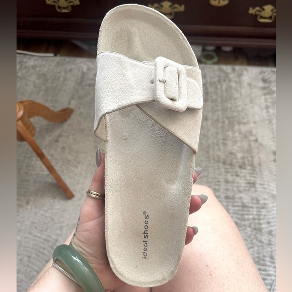 Suede & Cork Sandals - Picture 1 of 4